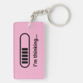 I'm Thinking... Loading Progress Bar Pink Minimali Schlüsselanhänger (Rückseite)
