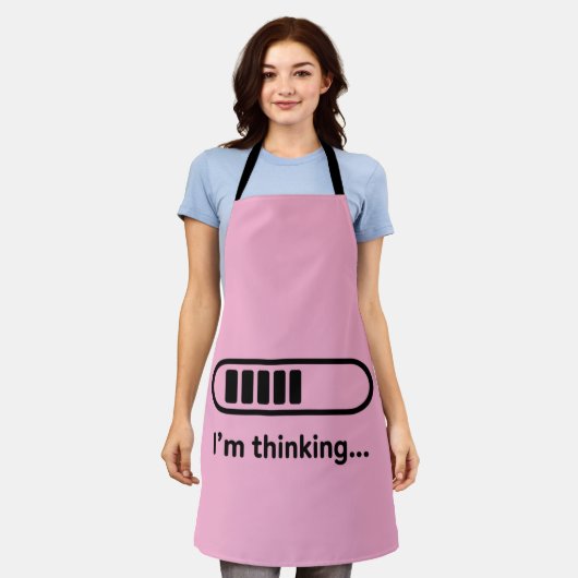 I'm Thinking... Loading Progress Bar Pink Minimali Schürze (Getragen)