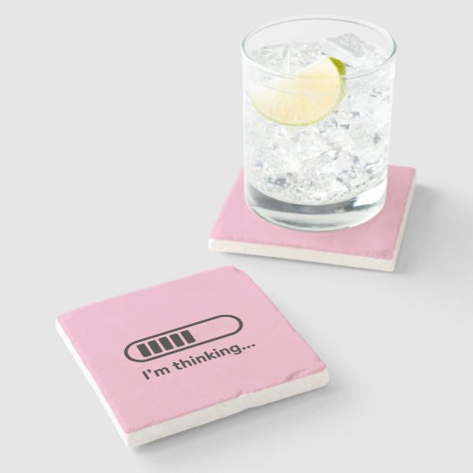 I'm Thinking... Loading Progress Bar Pink Minimali Steinuntersetzer (Seitenansicht)