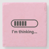 I'm Thinking... Loading Progress Bar Pink Minimali Steinuntersetzer (Vorderseite)