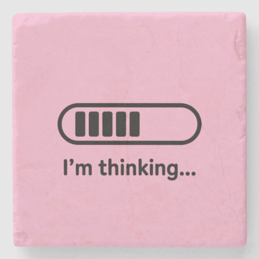 I'm Thinking... Loading Progress Bar Pink Minimali Steinuntersetzer (Vorderseite)