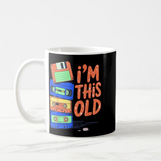 I'm This Old Funny Retro Floppy Cette Design Vinta Kaffeetasse (Links)