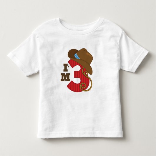 Im Three Cowboy Birthday Kleinkind T-shirt (Vorderseite)