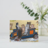 Im tiefen Wasser von Louis Wain Postkarte (Stehend Vorderseite)