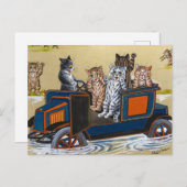 Im tiefen Wasser von Louis Wain Postkarte (Vorne/Hinten)
