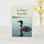 Im tiefsten Beileid Gemeinsame Loon Bird Nature Ar Karte (Gelbe Blume)