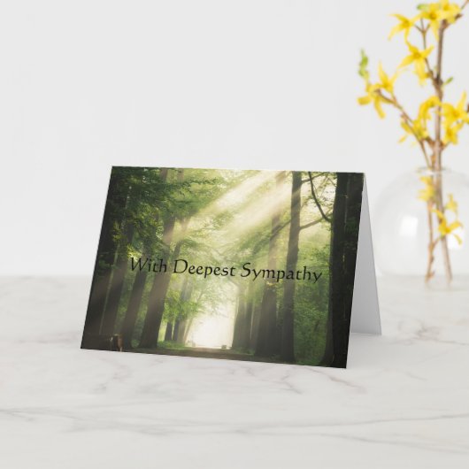 Im tiefsten Beileid hellbrachende Waldbäume Karte (Gelbe Blume)