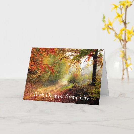 Im tiefsten Beileid Herbstweg oder Pfad Karte (Gelbe Blume)