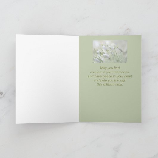 Im tiefsten Beileid Hilfe in schwierigen Schneefäl Karte (Innenseite)