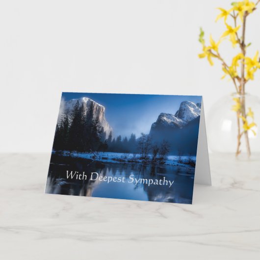 Im tiefsten Beileid schnee Winter River Mountains Karte (Gelbe Blume)