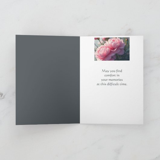 Im tiefsten Beileid Schöne Peony Garden Blume Karte (Innenseite)