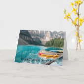 Im tiefsten Beileid Schöner Berg Kanusee Karte (Gelbe Blume)