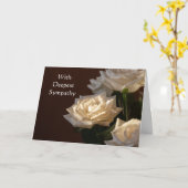 Im tiefsten Beileid wunderschöne weiße Rosen Karte (Gelbe Blume)