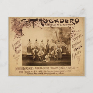 Im Trocadero, 'Michigan Ave & Monroe' Vintage Postkarte
