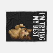 I'm Trying My Funny Crying Cat Meme Men Women Kids Fleecedecke (Vorderseite (Horizontal))
