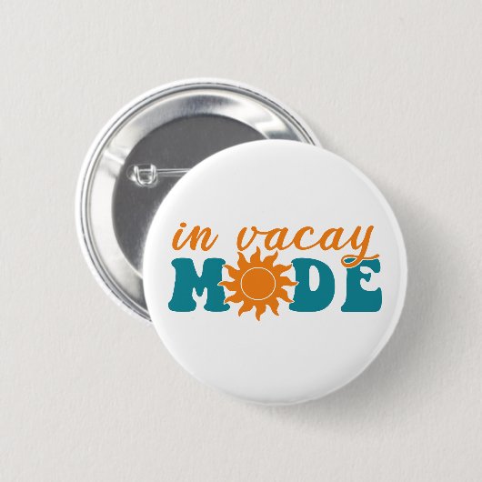 Im Vacay-Modus: Sonnige Sommerferien Button (Vorne & Hinten)