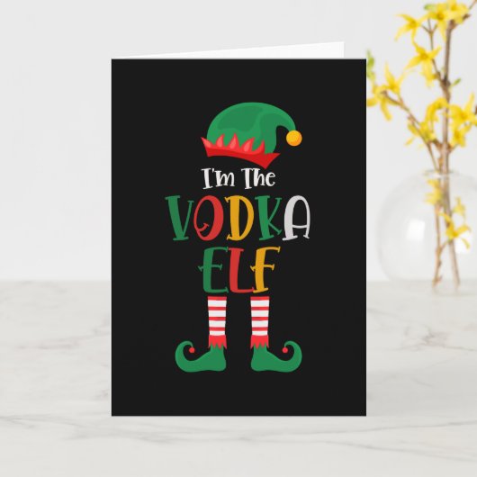 Im Vodka Elf passt Weihnachten Karte (Gelbe Blume)