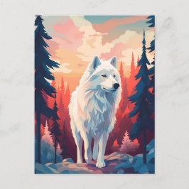 Im Wald bei Sonnenuntergang belebt Postkarte