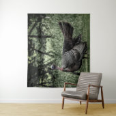 Im Wald - Grün-B&W-Poster Wandteppich (Beispiel)