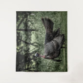 Im Wald - Grün-B&W-Poster Wandteppich (Vorderseite)