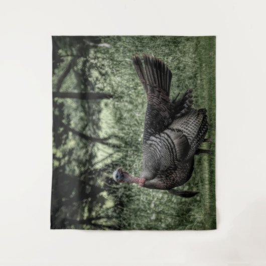 Im Wald - Grün-B&W-Poster Wandteppich (Vorderseite)