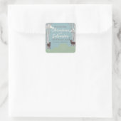 Im Wald, Save the Date Quadratischer Aufkleber (Tasche)