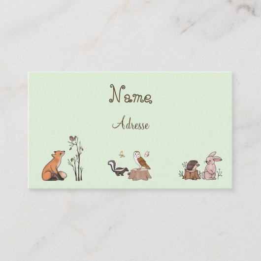 Im Wald Visitenkarte (Vorderseite)