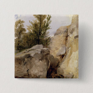 Im Wald von Fontainebleau, c.1825 (Öl kann an Button