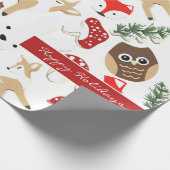 Im Wald Weihnachtsmuster Geschenkpapier (Ecke)