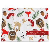 Im Wald Weihnachtsmuster Große Geschenktüte (Vorderseite)