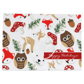 Im Wald Weihnachtsmuster Große Geschenktüte (Rückseite)