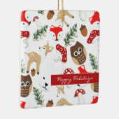 Im Wald Weihnachtsmuster Keramikornament (Rechts)