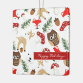 Im Wald Weihnachtsmuster Keramikornament (Links)