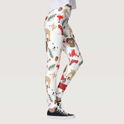 Im Wald Weihnachtsmuster Leggings (Rechts)