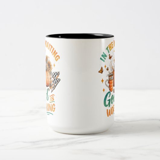 Im Wart.. Zweifarbige Tasse (Mittel)