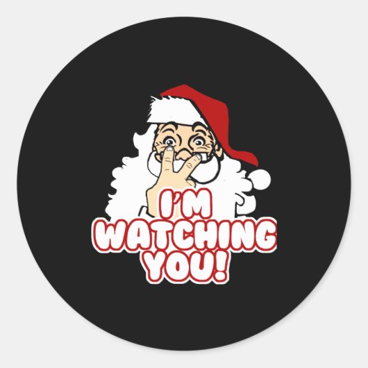 Im Watching You Christmas Santa Claus Runder Aufkleber (Vorderseite)