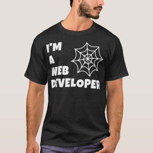 Im Web Developer Shirt Halloween Spiderweb Java (Vorderseite)