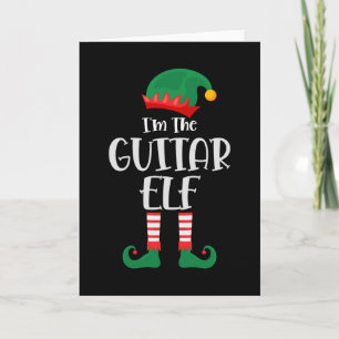 Im Weihnachtsmann-Gitarren-Elfen-Paar-Weihnachten Karte
