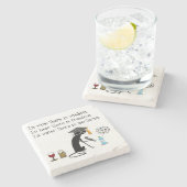 Im Wein gibt es Weisheit Funny Wine Sprichwort Steinuntersetzer (Seitenansicht)