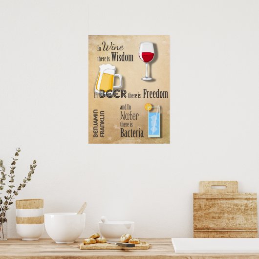 Im Wein ist Weisheit Poster (Küche)
