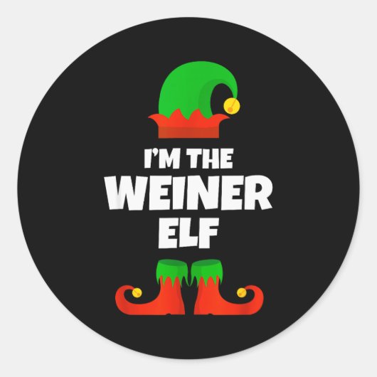 I'm Weiner Elf Family Pajama Christmas Dachshund D Runder Aufkleber (Vorderseite)
