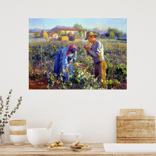 Im Weingarten Elin Danielson-Gambogi 1898 Poster (Küche)