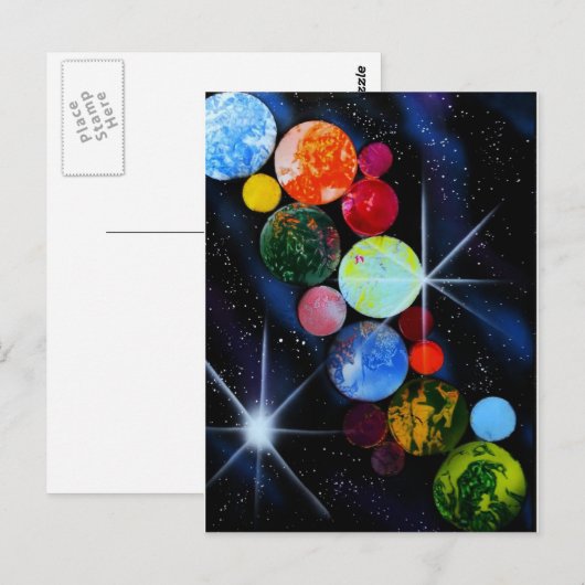 Im Weltraum Postkarte (Vorne/Hinten)