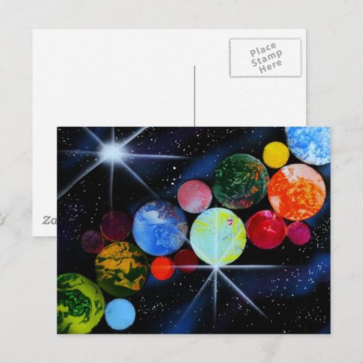 Im Weltraum Postkarte (Vorne/Hinten)