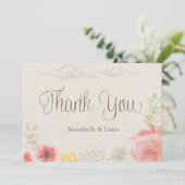 Im Wiesen Sommerhochzeit vielen Dank Dankeskarte (Stehend Vorderseite)