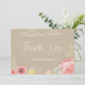 Im Wiesen Sommerhochzeit vielen Dank Dankeskarte (Stehend Vorderseite)