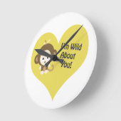 I'm Wild about You Monkey Runde Wanduhr (Winkel)