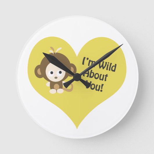 I'm Wild about You Monkey Runde Wanduhr (Vorderseite)