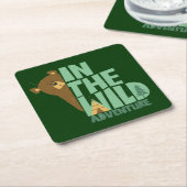 Im wilden Erlebnisbär Rechteckiger Pappuntersetzer (angewinkelt)