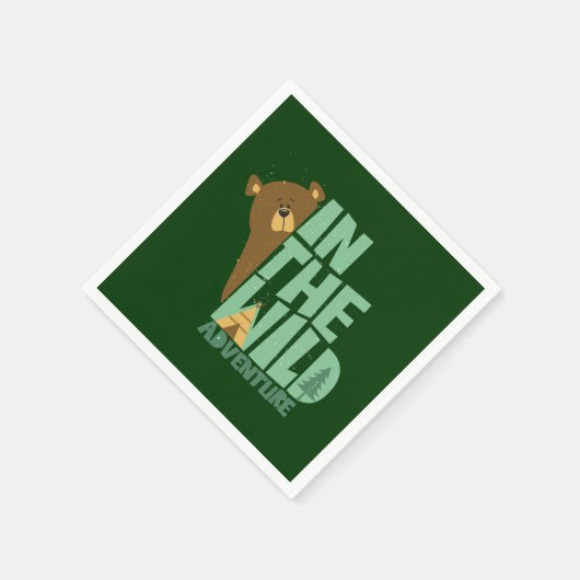 Im wilden Erlebnisbär Serviette (Ecke)